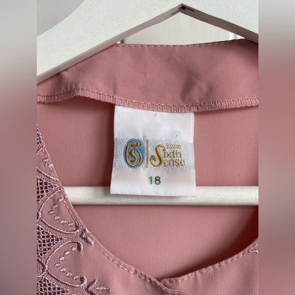 C&A Vintage Blouse UK 18 Pink/Cottagecore/Royalcore/Ethereal/Fairycore/Angelcore - Picture 2 of 11